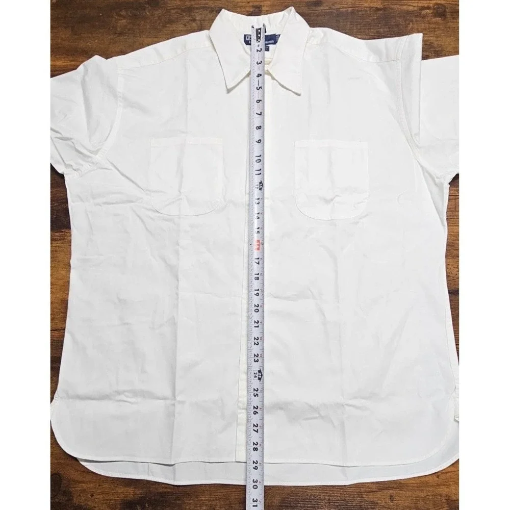Polo Ralph Lauren Ellsworth Men's Large White Button Up 100% Cotton Camp Shirt